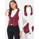 thumbnail image 2 of Chaleco vintage para mujer con botones Steampunk Jacquard sin mangas Borgoña M, 2 of 5