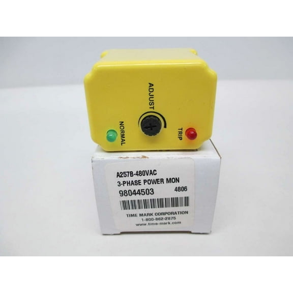 Time Mark Corporation A257B Relay; SSR; Phase Monitor; SPDT; Cur-Rtg 10A; Ctrl-V 240AC; Vol-Rtg 480AC; Socke
