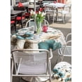 thumbnail image 6 of Outdoor Tablecloth with Umbrella Hole Zipper Teal Tulip Butterfly Round Tablecloth 60" Waterproof Outside Table Cloth Beige Turquoise Floral Grey Wooden Patio Table Cover Tablecloths for Picnic Party, 6 of 8