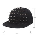 thumbnail image 2 of Clearance Sale! Unisex Punk Rock Baseball Cap With Studs & Gold Spikes Adjustable Flat Brim Hat For Men Women Gothic Streetwear Accessory Music Festival Fashion Edgy Trendy Hat (Silver), 2 of 5