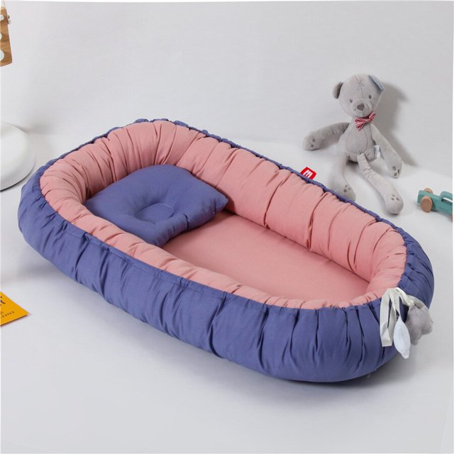 Cuna infantil para exteriores, cuna para recién nacido, cuna para guardería, cochecito, nido para dormir, parachoques, cojín para cuna de bebé, 95x60cm Fivean unisex