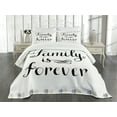 thumbnail image 3 of Ambesonne Retro Quilted Bedspread Set 3 Pcs, Family Words Ink Sketch, King Size, Black Brown White, 3 of 5