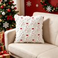 thumbnail image 4 of Christmas Pillow Covers 18x18 inch, Christmas Decorations Bows Xmas Tree Throw Pillow Cases Soft Plush Faux Fur Wool Pillow Covers Winter Holiday Decor for Sofa Living Room.White, 4 of 5