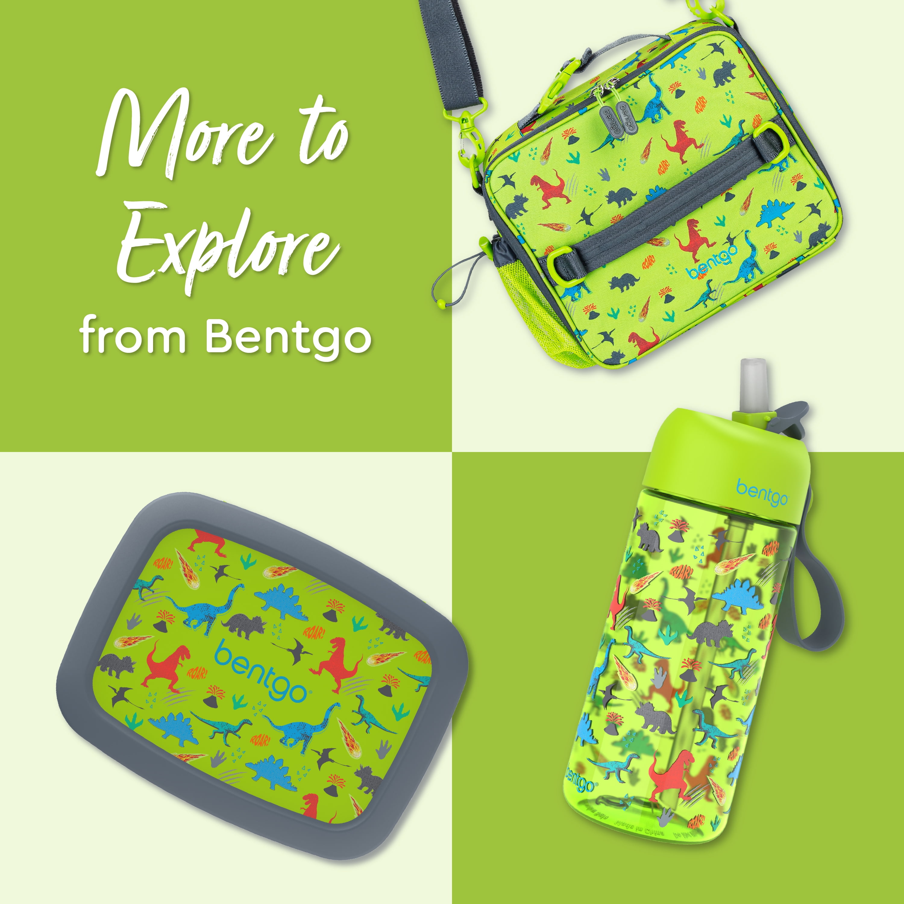 Bentgo Kids Prints Water Bottle 2-Pack - Dino 