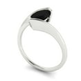 thumbnail image 2 of Solitaire Engagement Ring for Women - 1ct Natural Onyx in 14K White Gold Promise Ring, 2 of 6