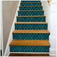 thumbnail image 5 of Peel and Stick Wallpaper Graphic Trellis Sapphire Blue/Gold Removable contactpaper for Home Bathroom Decorations 17.7in x 118in, 5 of 8