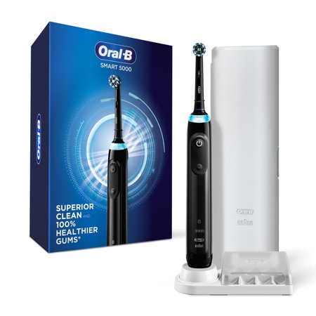 Oral-B Pro 5000 Smartseries Power Rechargeable Electric Toothbrush for Adults | Bluetooth Connectivity | Black Edition | Includes Handle  Charger  Brush Head  Refill Stand & Travel Case