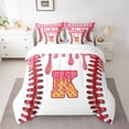 thumbnail image 2 of Manfei Letter Monogrammed K Boy 7-Piece Bedding Comforter Set,Graffiti Splash King Bedding Sets,Sport Baseball Ultra Soft Bed Sheets,Lightweight Room Decor,Reversible, 2 of 8