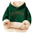 thumbnail image 2 of HUAXUN-Girls Sherpa Lined Hoodies Cute Graphic Hooded Sweatshirts Loose Comfy Long Sleeve Hoodie Winter Warm Fleece Pullover Tops with Pockets(GN1,5-6Years), 2 of 5