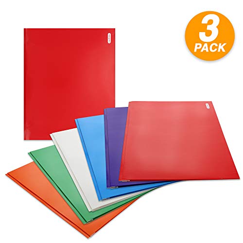 Emraw Laminated Bright Glossy Color 2 Pocket Poly Portfolio Twin