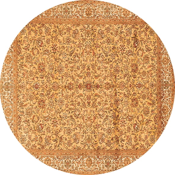Ahgly Company Indoor Round Persian Orange Traditional Area Rugs, 7' Round