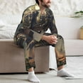thumbnail image 7 of Naloa Jungle Dinosaur Men’s Pajamas Set - Long Sleeve Button Down Sleep Shirt and Pajama Bottoms Sleepwear Set-, 7 of 7
