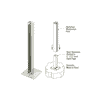 CRL Oyster White AWS Steel Stanchion for 135 Degree Round Center Posts