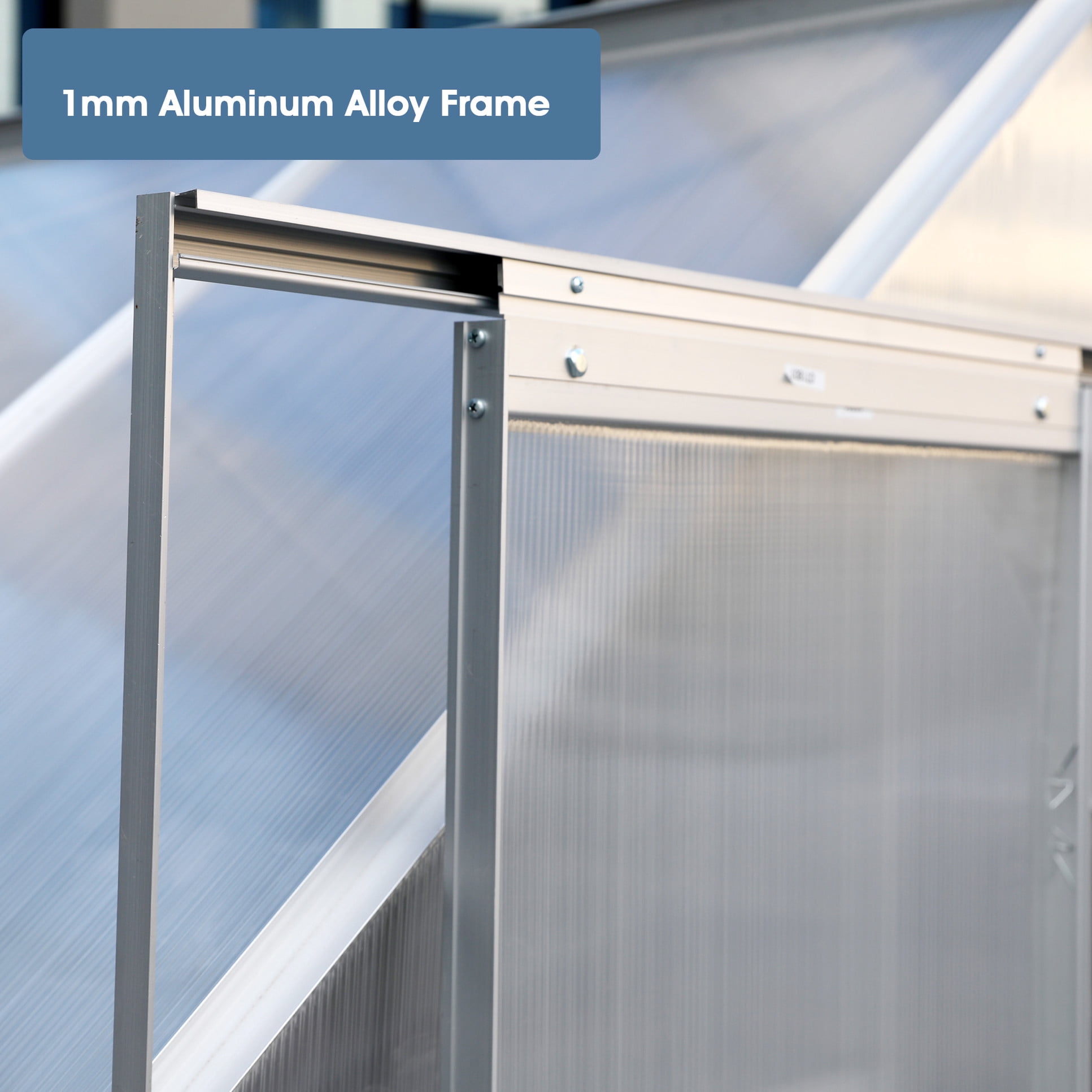 Walk-in Polycarbonate Greenhouse 8'x6', Penetration, With Sliding Doors 8' L X 6' W Panels, Balance For Outdoor Use