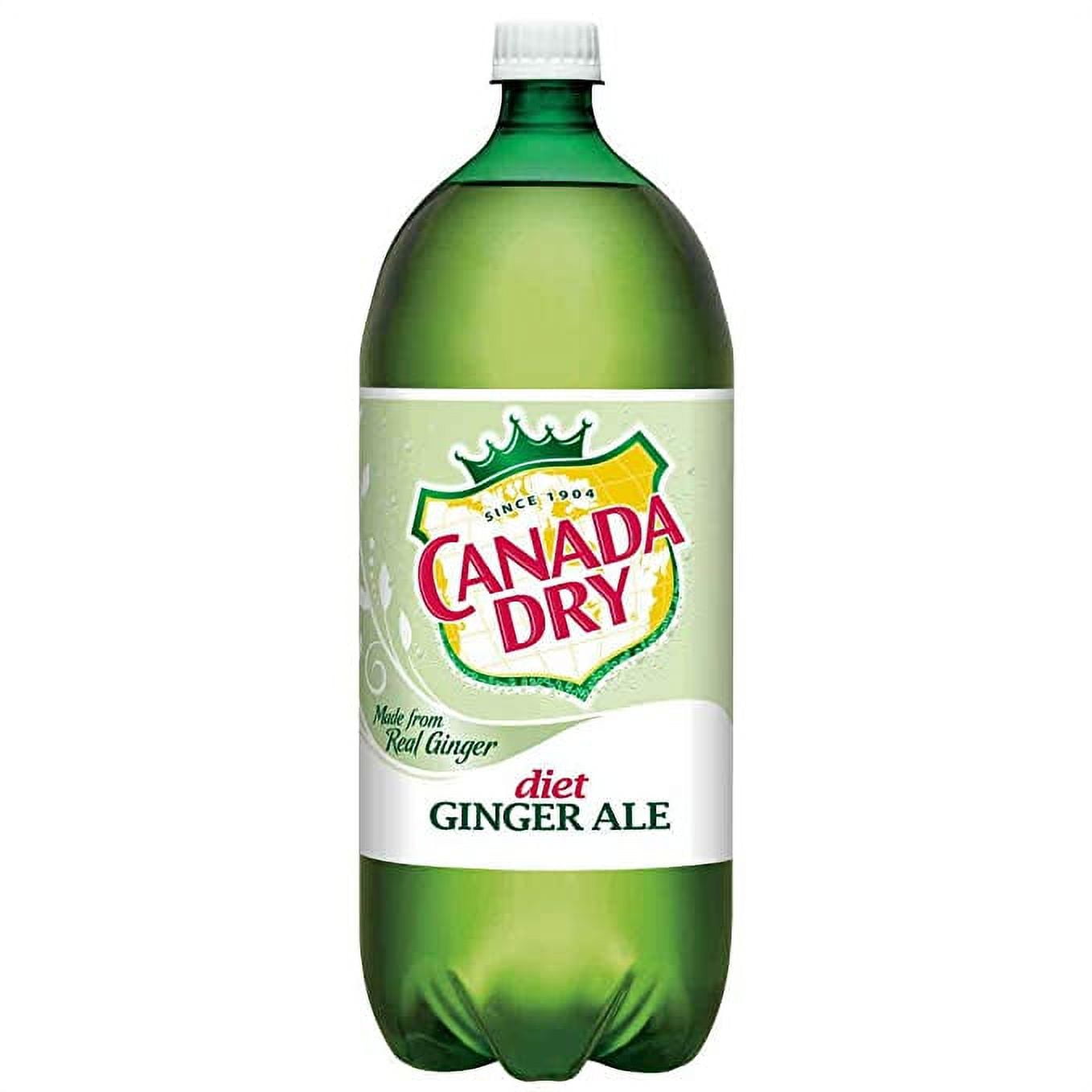 Canada Dry Diet Ginger Ale, All Natural 2 Liter Bottles (Pack of 2) with Drinking Straws