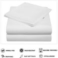 thumbnail image 6 of DBOZE 4 Piece Sheet Set Deep Pocket Brushed Cotton Blend, Wrinkle, Fade & Stain Resistant, Queen Size, (WHITE), 6 of 7