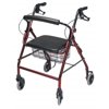 Lumex Walkabout Wide Rollator with Seat - Wide 15.5" Seat with 350 lb. Weight Capacity - Burgundy, RJ4318R