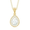thumbnail image 2 of Rosec Jewels Lab Created Diamond Teardrop Pendant with Chain (EF-VS Quality) - Wedding Necklace, 10K Yellow Gold, 2 of 7