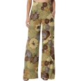 thumbnail image 5 of Women Summer High Waisted Cotton Linen Palazzo Pants Wide Leg Long Lounge High Waist Flowy Toursers with Pockets, 5 of 6
