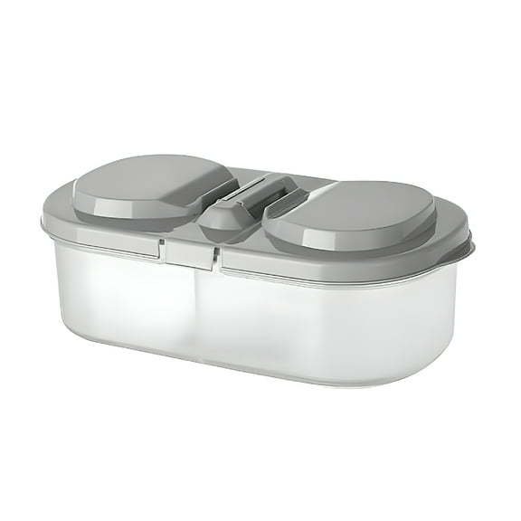 ACDANC Snack Container - Divided Plastic Food Container Two Sections for Snacks on the Go ,Dishwasher Safe,Bpa-Free - with Lid -Bento Box Plastic Lunch and Food Storage Container