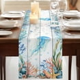 thumbnail image 3 of Table Runners 72 Inches Long Dress Scarves, Jellyfish Coastal Farmhouse Kitchen/Dining Table Runner, Coffee Tablerunners, Summer Nautical Starfish Coral Grey Wooden 16x72 Inch, 3 of 9