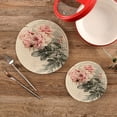 thumbnail image 2 of FREEAMG Pink Rose Flower Bee Round Cotton Thread Weave Trivets for Hot Dishes Set of 2 Sizes 7 Inch & 9.5 Inch Diameter Coasters Trivet Mats Potholders Hot Pads, 2 of 7