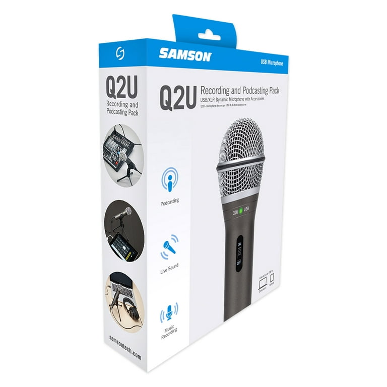 SAMSON Q2U USB/XLR Video Conference Live Streaming Recording Microphone  Zoom Mic 