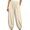Beige, variant on Cuffed Jogger Pants for Women Baggy Harem Trousers Elastic Waist Casual Pant with Side Pocket Soft Breathable Long Trouser Solid Loose Lightweight Loungewear Bottoms