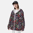 thumbnail image 4 of Pofeuu Snakes And Snake Fruit Print Sun Protection Outdoor Lightweight Full Zip UV Cooling Hoodie Long Sleeve Summer Clothing for Outdoor Hiking-X-Large, 4 of 5
