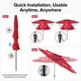 thumbnail image 4 of Gianna 10 FT 3-Layer Solar Patio Umbrella, 32 LED Lights Market Umbrella with Adjustable Tilt, 8-Rib Outdoor Sunshade for Backyard, Deck and Poolside，Red, 4 of 7