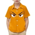 thumbnail image 2 of Piuwrlz Orange Short Shirts Sleeve Teen Boys Graphic polo Pocket Pullover T Shirts Orange Size 14 Years, 2 of 9