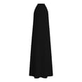 thumbnail image 6 of Women's Cotton Halter Neck Sleeveless Maxi Dress Loose Fit Casual Summer Dress with Functional Pockets Black L(L), 6 of 6