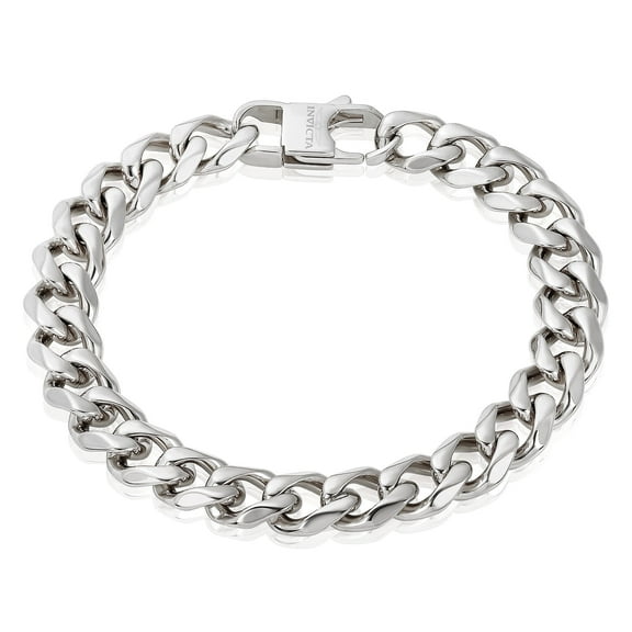 Invicta Jewelry Men's Curb Chain Stainless Steel Bracelet (11mm) - 9"