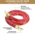 thumbnail image 3 of Unique Bargains 5 Feet Red Velvet Stanchion Rope Crowd Control Barrier Rope with Snap Hooks for Posts Stands, Golden 6 Pack, 3 of 6