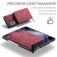 thumbnail image 4 of SaniMore Case for Samsung Galaxy Z Fold 5 7.6" 2023, PU Leather Case Detachable Magnetic Zipper Wallet Card Slots Kickstand Wireless Charging Anti-drop Shockproof 360°Protection Cover, Red, 4 of 8