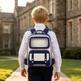 thumbnail image 2 of CUZIBR Boys Kids Backpack British Style Large Capacity Front Pocket Compartment Student Book Bag For Primary School Toddler Adjustable Breathable Shoulder Straps Travel Daypack, 2 of 9