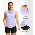 thumbnail image 4 of Camiseta de golf G Gradual sin mangas para mujer UPF 50+, color morado claro, 4 of 6