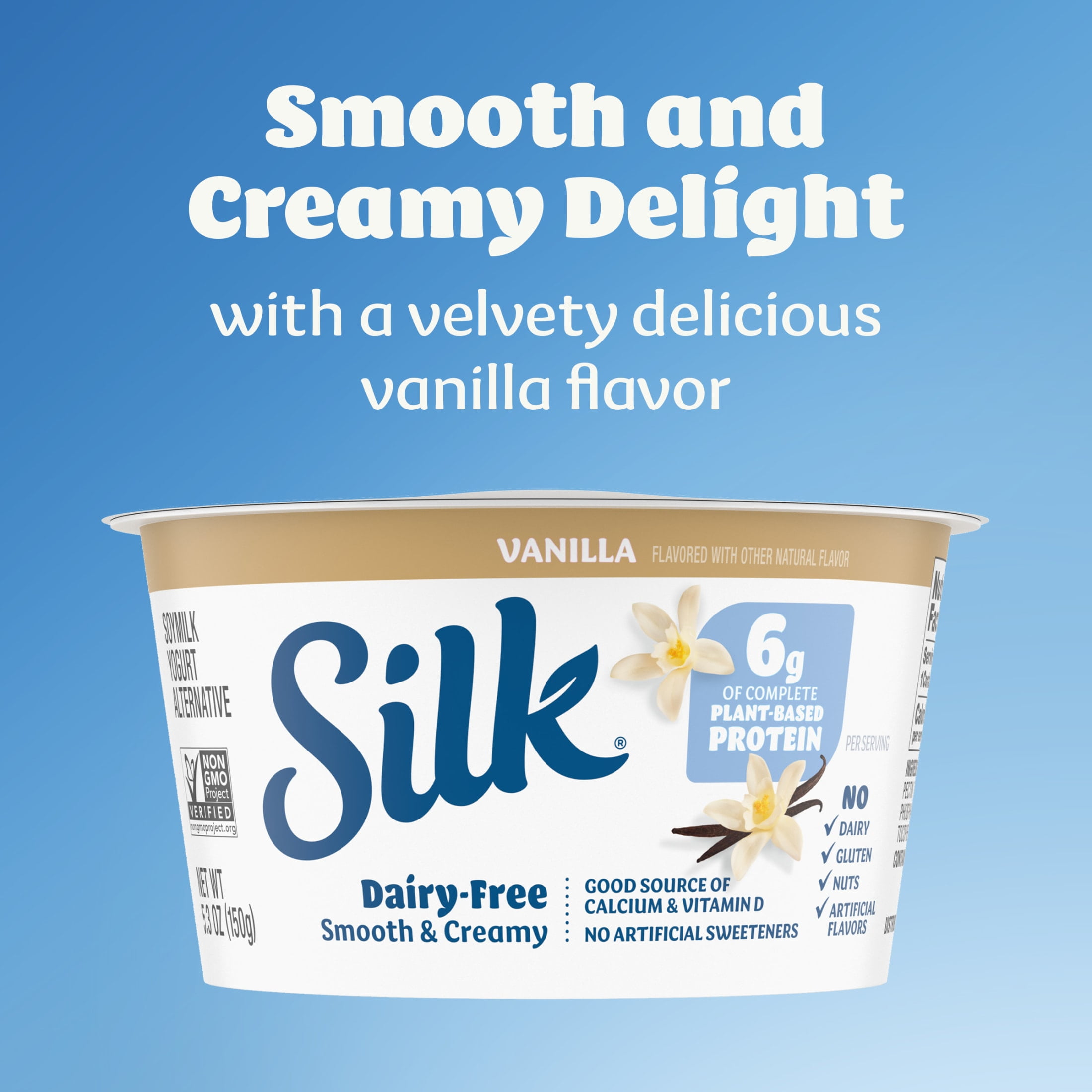 Silk Dairy Free, Vanilla Plant Based, Soy Milk Yogurt Alternative Container, 5.3 oz