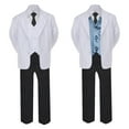 thumbnail image 2 of 6pc Boy Formal Necktie Black White Suit Set Satin Color Vest Baby Sm-20 Teen, 2 of 3
