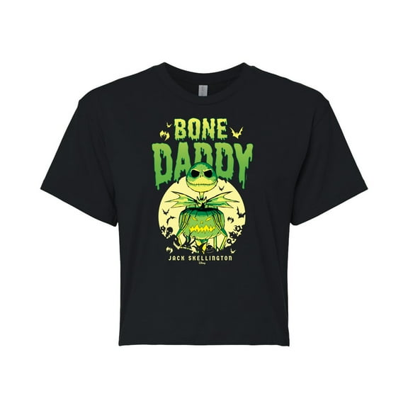Disney - The Nightmare Before Christmas - Bone Daddy - Juniors Cropped Cotton Blend T-Shirt