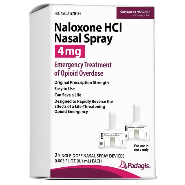 Spray nasal de naloxona HCI, 4 mg, tratamiento de emergencia para Padagis