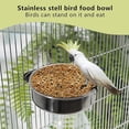 thumbnail image 3 of sunsanly 1/2Pcs Small Bird Cage Feeding Bowl with Clamp Stainless Steel Water Food Dish Pet Feeder Coop Accessories for Parrot Cockatiel Macaw Lovebirds, 3 of 8
