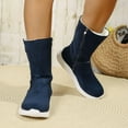 thumbnail image 2 of Wide Calf Winter Snow Booots for Women Suede Furry Lined Zipper Flat Casual Mid Calf Booties Outdoor Non Slip Sneakers, 2 of 7