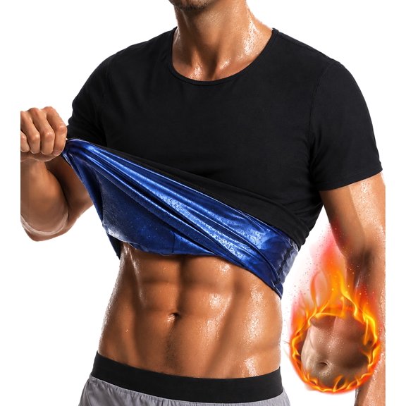 KIWI RATA Sauna Shirt for Men Sweat Sauna Suit for Gym Exercise Compression Shirt Workout Shapewear