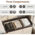 thumbnail image 6 of StorageWorks 3 Section Large Laundry Hamper, 120L Rolling Laundry Sorter Cart with Wheels, Beige, 6 of 8