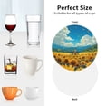 thumbnail image 6 of Pofeuu Field Bicycle Young Sunflower Print Coasters for Drinks, 4Pack PU Leather Coasters, Bar Drink Coasters for Tabletop Protection, Furniture from Damage-Round Shape, 6 of 6