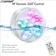 thumbnail image 4 of AYAMAYA 4Pcs Submersible LED Lights 11 LED Inground Pool Pond Decoration Waterproof Lighting With Remote, Magnets, Suction Cups Color Changing Underwater Lights, 4 of 15