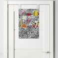 thumbnail image 2 of Floral Vintage Hanging Pocket Organizer, Digitally Generated Monochrome Flowers on Plain Background, Printed Polyester Storage Bag with Pockets, 14" x 20", Charcoal Grey and White, 2 of 2