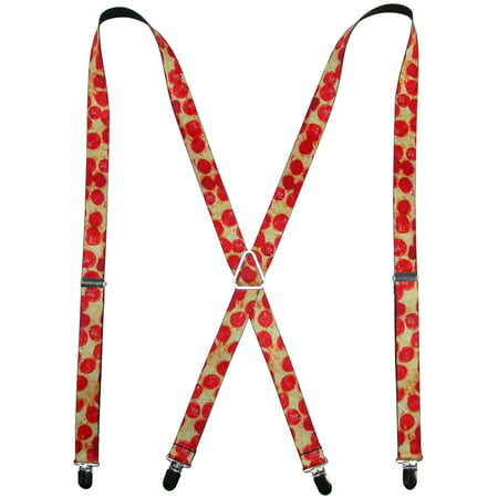Size one size Pepperoni Pizza Novelty Suspenders,