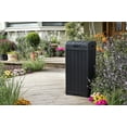 Keter Baltimore Duotech Outdoor Trash Can, Resin Wastebin, Black